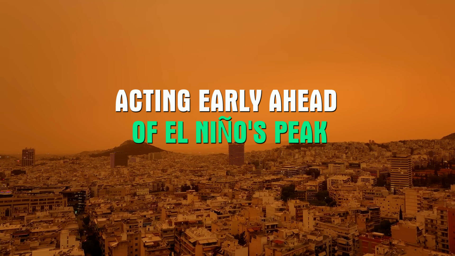 Acting early ahead of El Niño's peak
